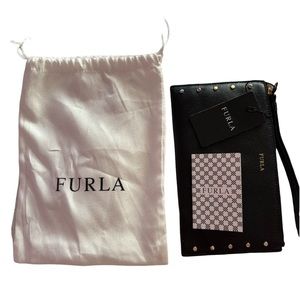 FURLA Black Wristlet Wallet NWT